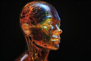 visualización de el humano genoma creado con generativo ai tecnología. foto