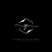 GC Initial handwriting minimalist geometric logo template vector