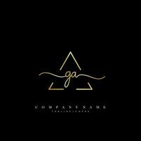 GA Initial handwriting minimalist geometric logo template vector