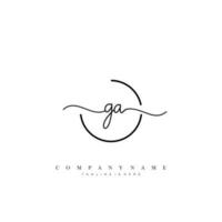 GA Initial handwriting minimalist geometric logo template vector