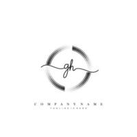 GH Initial handwriting minimalist geometric logo template vector