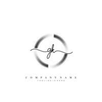 GK Initial handwriting minimalist geometric logo template vector