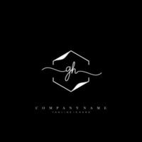 GH Initial handwriting minimalist geometric logo template vector