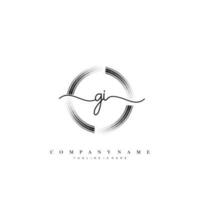 GI Initial handwriting minimalist geometric logo template vector