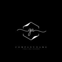 GA Initial handwriting minimalist geometric logo template vector