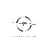 GN Initial handwriting minimalist geometric logo template vector