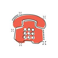 Vector cartoon phone icon in comic style. Telephone sign illustration pictogram. Phone business splash effect concept.