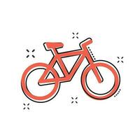Cartoon bike icon in comic style. Bicycle sign illustration pictogram. Bike business concept. vector