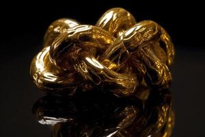 A knot made of gold created with generative AI technology. photo