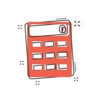 Cartoon calculator icon in comic style. Calculate illustration pictogram. Calculator sign splash business concept. vector