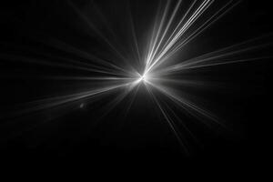 Lens flare on black background created with generative AI technology. photo