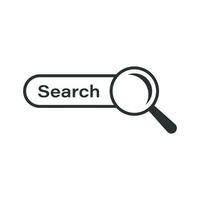 Search bar vector ui element icon in flat style. Search website form illustration field. Find search business concept.