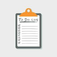 To do list icon with hand drawn text. Checklist, task list vector illustration in flat style on white background.