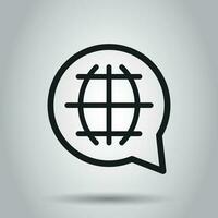 Choose or change language icon. Vector illustration. Business concept globe world communication pictogram.