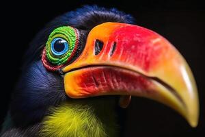 fascinante pájaro retrato fotografía creado con generativo ai tecnología. foto