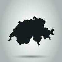 Switzerland vector map. Black icon on white background.