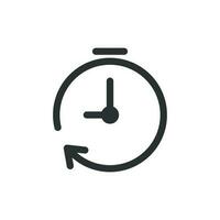 Clock timer icon in flat style. Time alarm illustration on white isolated background. Stopwatch clock business concept. vector