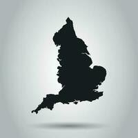 Inglaterra vector mapa. negro icono en blanco antecedentes.