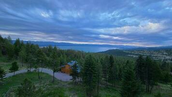 Cloudy sky over the valley photo