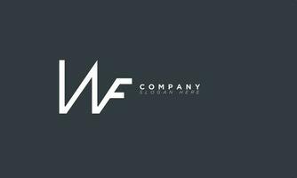 wf alfabeto letras iniciales monograma logo fw, w y f vector