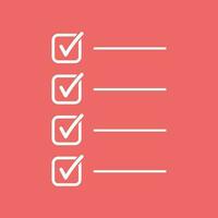 To do list icon. Checklist, task list vector illustration in flat style. Reminder concept icon on red background.