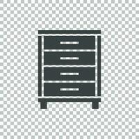 Cupboard icon on isolated background. Modern flat pictogram for business, marketing, internet. Simple flat vector symbol for web site design.