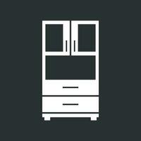 Cupboard icon on black background. Modern flat pictogram for business, marketing, internet. Simple flat vector symbol for web site design.