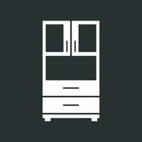 Cupboard icon on black background. Modern flat pictogram for business, marketing, internet. Simple flat vector symbol for web site design.