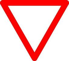 Give way sign. Warning sign to give way to vehicles. Red triangle sign with a clean white background. Caution crossroads. Road sign. Stop. vector