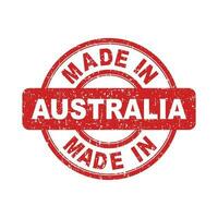 Made in Australia red stamp. Vector illustration on white background