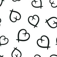 Hand drawn hearts icon seamless pattern background. Business concept vector illustration. Love sketch doodle heart symbol pattern.