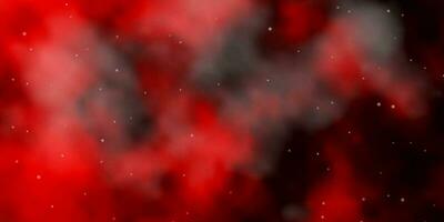 Dark Orange vector background with small and big stars.