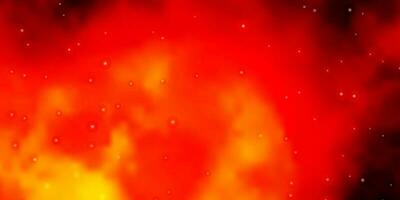 Dark Orange vector layout with bright stars.