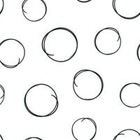 Hand drawn scribble circles line sketch icon seamless pattern background. Business concept vector illustration. Circular scribble doodle symbol pattern.