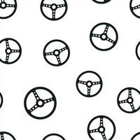Steering wheel icon seamless pattern background. Business concept vector illustration. Car wheel symbol pattern.