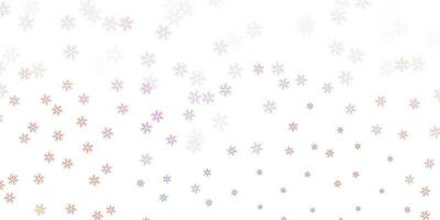 Light blue, red vector abstract texture with leaves.