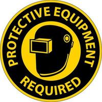 Floor Sign, Protective Equipment Required vector