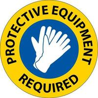 Floor Sign, Protective Equipment Required vector