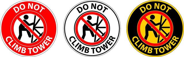 prohibición firmar hacer no escalada torre símbolo vector