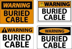 advertencia firmar enterrado cable en blanco antecedentes vector