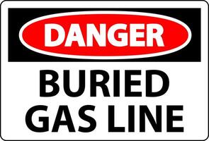 Danger Sign Buried Gas Line On White Background vector