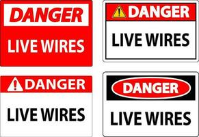 Danger Sign Live Wires On White Background vector