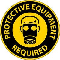 Floor Sign, Protective Equipment Required vector