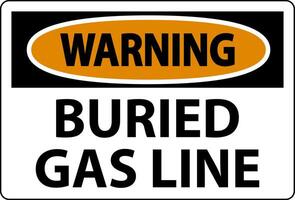 Warning Sign Buried Gas Line On White Background vector