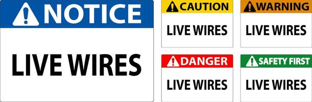 Danger Sign Live Wires On White Background vector