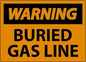 Warning Sign Buried Gas Line On White Background vector