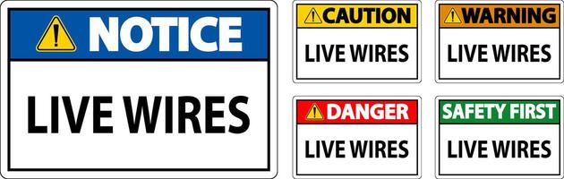 Danger Sign Live Wires On White Background vector