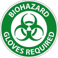 Biohazard Safety First Label Biohazard Gloves Required vector