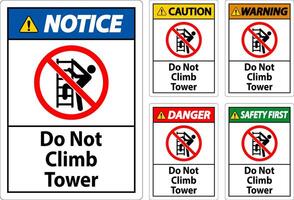 Danger Sign Do Not Climb Tower On White Background vector