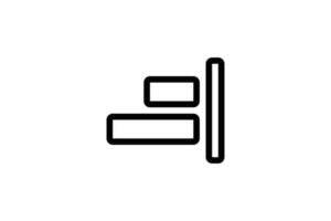 Align left icon graphic design line style free vector